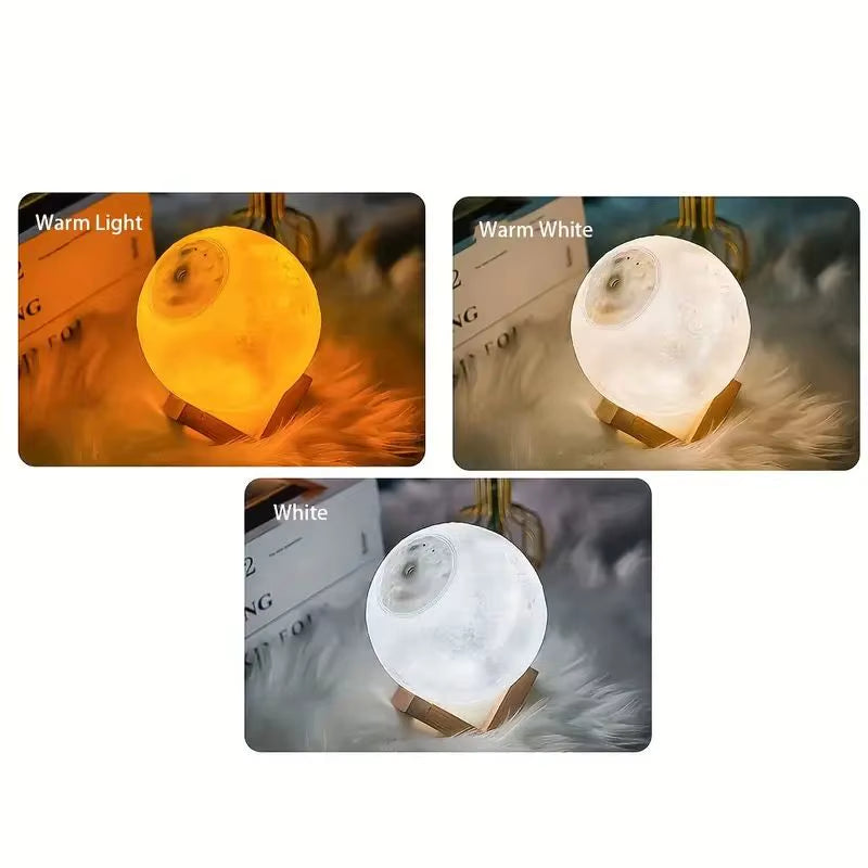 USB Moon Lamp Humidifier with Touch Control and Water Replenishing - 13Cm Diameter Night Light for Home and Office