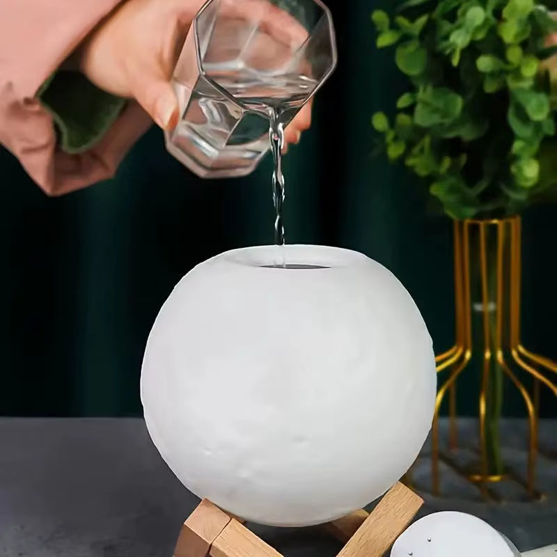 USB Moon Lamp Humidifier with Touch Control and Water Replenishing - 13Cm Diameter Night Light for Home and Office