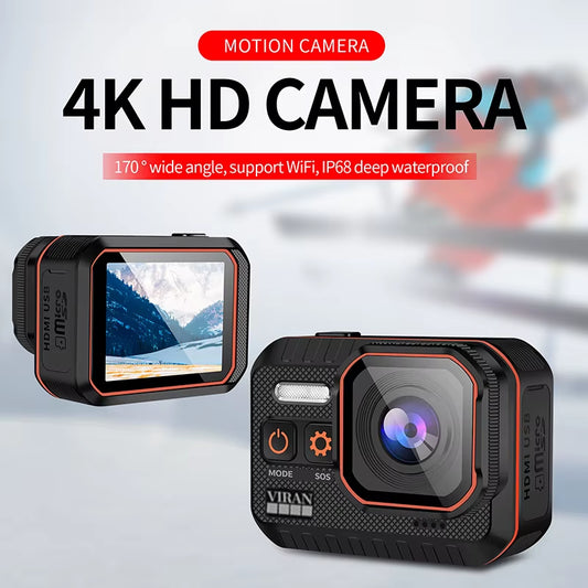 Action Camera 4K60FPS with Remote Control Screen Waterproof Sport Camera Drive Recorder Sports Camera Helmet Action Camera